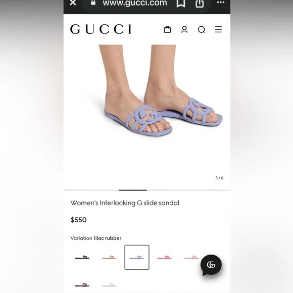 ๐ฅGUCCI ๐Women's Interlocking G slide sandal-IN GUCCI NOW @$550! Gorg! Sz 38/8 - Picture 3 of 16